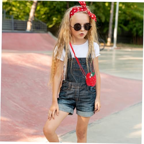 Hohopeti Umhängetasche Erdbeerform Kleine Schultertasche Verstellbar Süße Mädchen Geldbörse Portemonnaie Rot von Hohopeti