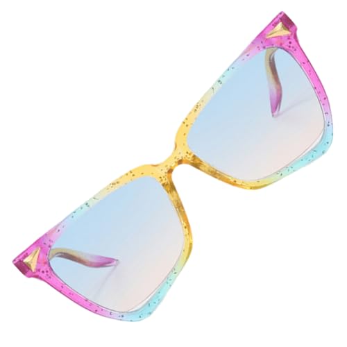 Hohopeti Unregelmäßige Bunte Katzenaugen Sonnenbrille Damen Lustige Partybrille Modisch Auffällig Regenbogenfarben Dekorative Brille für Unvergessliche von Hohopeti