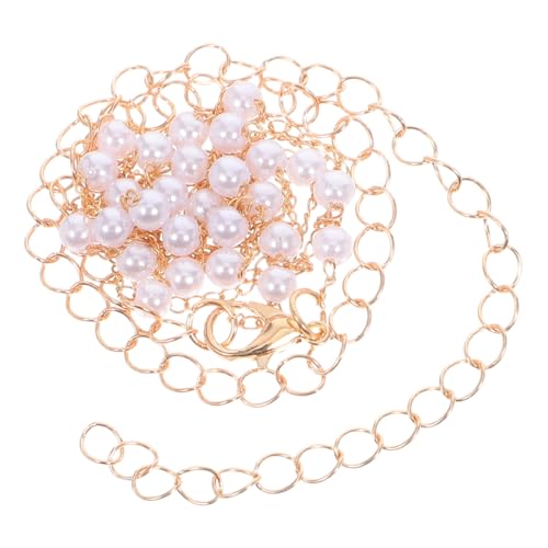 Hohopeti Verstellbare Damen Taillenkette Doppelreihig mit Kunstperlen Eleganter Metall Bauchkettengürtel Festival Schmuck für Party und Alltag von Hohopeti