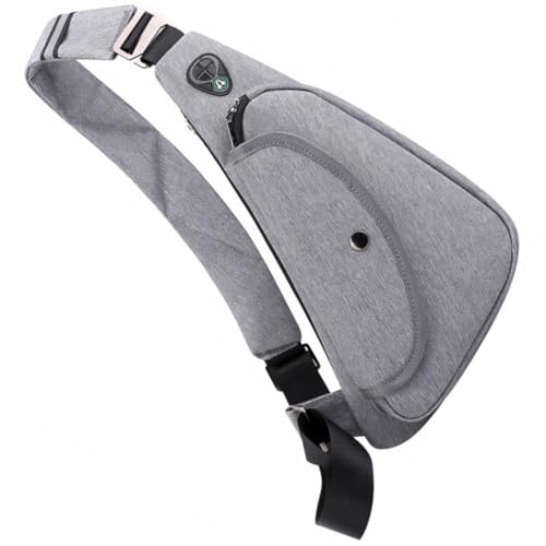 Hohopeti Verstellbare Herren Brusttasche Polyester Sling Umhängetasche für Reisen Alltag mit Kopfhöreranschluss und Dickem Gurt von Hohopeti