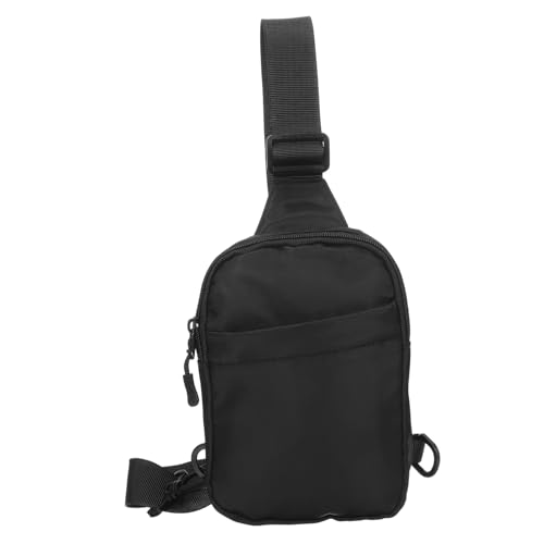 Hohopeti Verstellbare Herren Brusttasche aus Langlebigem Oxford mit Reißverschluss Wasserabweisend Leichte Umhängetasche für Sport Reisen und Alltag Schwarze Crossbody Tasche von Hohopeti