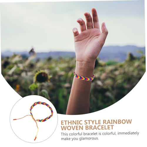 Hohopeti Verstellbares Farbenfrohes Gewebtes Armband für Damen und Herren Lgbt Pride Schmuck Langlebig Modisch Geeignet für Alltag und Besondere Anlässe von Hohopeti