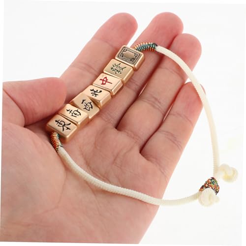 Hohopeti Verstellbares Mahjong Armband Handgewebtes Langlebiges Geflochtenes Seilarmband mit Traditioneller Farbbeständigkeit Schlichtes Chinesisches Schmuckstück für Damen und Herren von Hohopeti