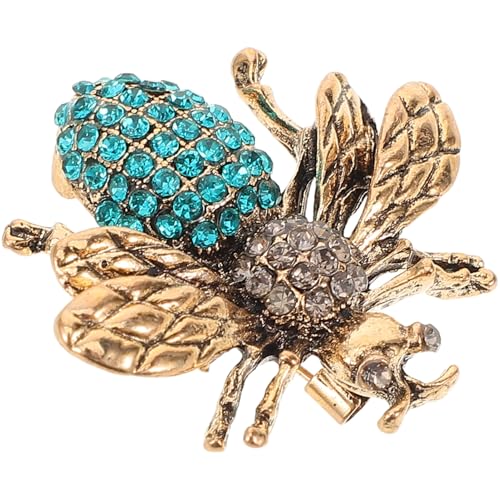 Hohopeti Vintage Bienenbrosche Gold Blau Lapel Pin Anstecknadel für Kleidung Damen Revers Brosche Schmuck Retro Stil für Pullover Blazer Schal Tasche von Hohopeti
