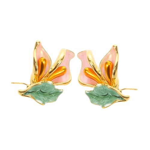 Hohopeti Vintage Blumen Clip Ohrringe Damen Non Piercing Elegant Retro Ohrschmuck mit Blütenanhänger für Alltag und Festlichkeiten Verstellbar Komfortabel Modisch von Hohopeti