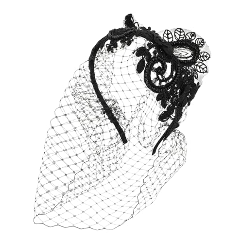 Hohopeti Vintage Braut Stirnband mit Strass Leichtes Mesh Schleier Fascinator Eleganter Kopfschmuck für Hochzeit Brautjungfern Retro Headpiece Komfortabel und Glamourös von Hohopeti