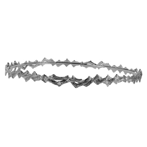 Hohopeti Vintage Haarreif Krone Damen Retro Metall Wellen Design Non Slip Makeup Stirnband Minimalistischer Stil Komfortabler Twisted Haarreifen für Alltag und Party von Hohopeti