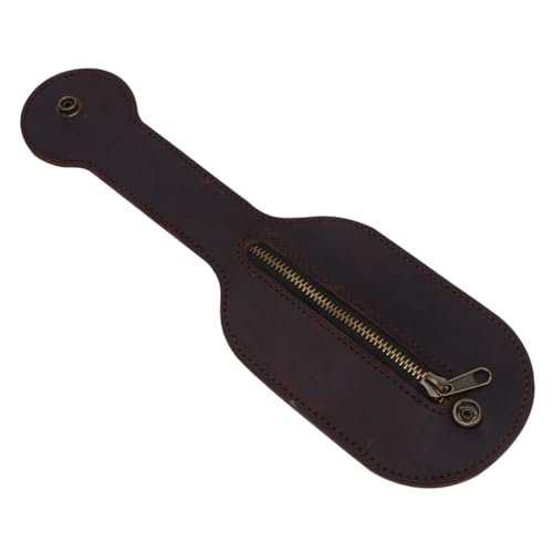 Hohopeti Vintage Münzbörse mit Reißverschluss Faltbare Bauchtasche Rustikale Geldbörse für Reisen und Alltag Robustes Echtmaterial in Kaffee Praktisches Design für Damen und Herren von Hohopeti