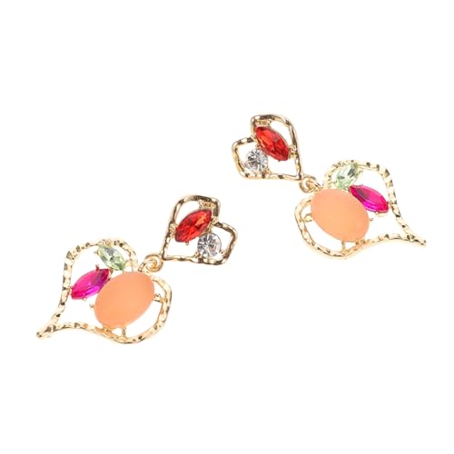 Hohopeti Vintage Stil Herzohrringe Damen Funkelnde Strass Ohrhänger Leicht und Sicher Romantisch für Valentinstag Party Alltag von Hohopeti