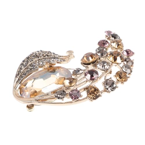 Hohopeti Wasserfallbrosche Damen Strass Pin Brosche für Kleidung Anstecknadel mit Funkelndem Champagner Farbverlauf Eleganter Schmuck für Party Hochzeit und Alltag von Hohopeti