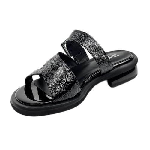 Hohxil Damen Hausschuhe mit Fussbett Schlappen Pantoletten Sandalen Damen Sommer von Hohxil