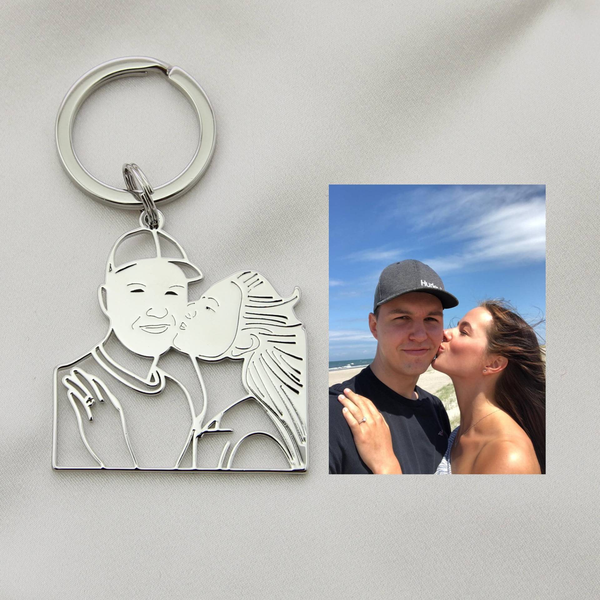 Personalisierter Foto Schlüsselanhänger, Personalisiertes Bild Schlüsselring Schmuck, Erinnerungsgeschenk Für Mutter Oma Familie von Hoiaucraft