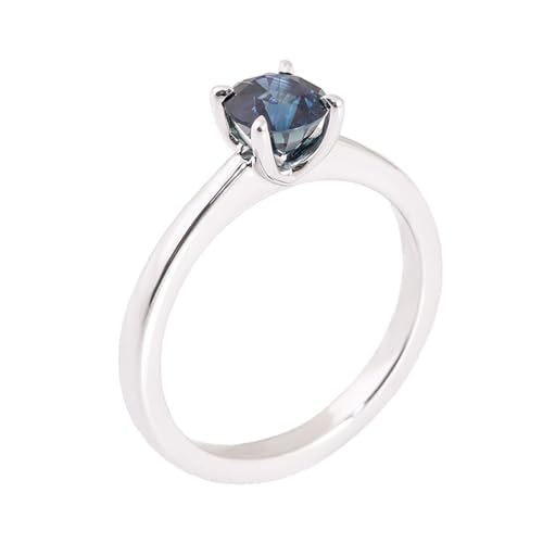 Hoisy 18K Gold Damenring 750 Gold 750 Ring Damen Ehering 54 Ring Weißer Moissanit Oval Einfach von Hoisy