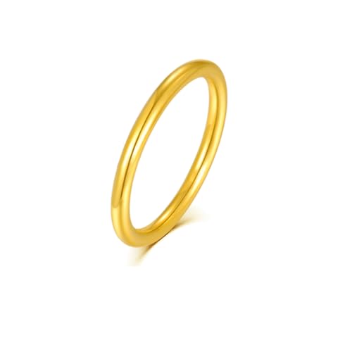 Hoisy 24K Gelbgold Gelbgold Ring Damen 999 Ehering Einzeln Damen 60 Ring Poliert Schmal 1.5mm von Hoisy