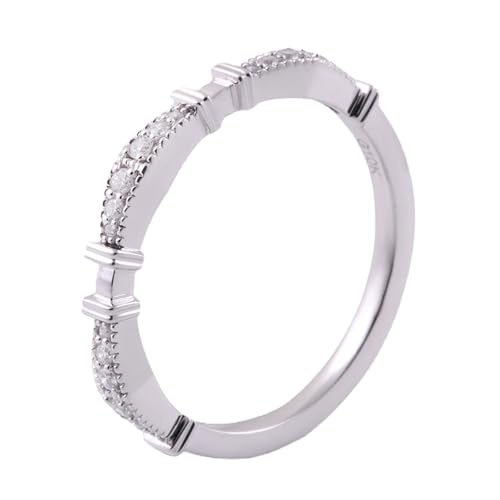 Hoisy 9K Weißgold Damenring 375 Gold Verlobungsring Frau 57 Ring Knoten mit Moissanit Weihnachten von Hoisy