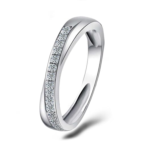 Hoisy 9K Weißgold Verlobungsring Weissgold Damen 375 Trauringe Frau 60 Unendlichkeit Ring mit Moissanit von Hoisy