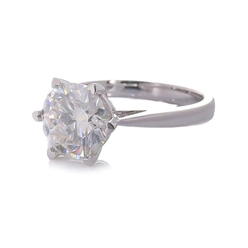 Hoisy Damen Ring Weißgold 585 Verlobungsringe Damen 60 Solitärring mit 2 Ct Moissanit Weihnachten von Hoisy