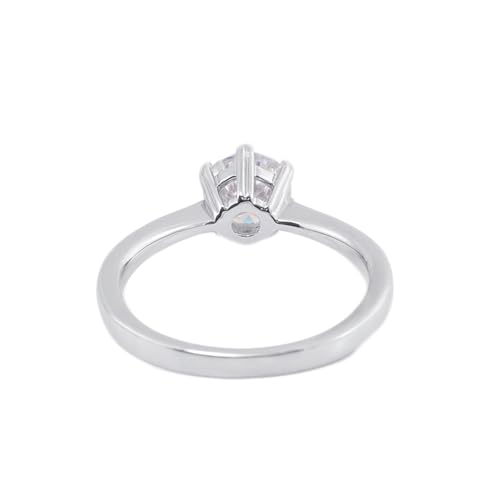 Hoisy Damen Ringe Gold 585 Verlobungsring Frau 58 Solitärring Rund mit 1 Ct Moissanit Weihnachten von Hoisy