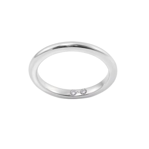 Hoisy Damenring Gold 18 Karat Verlobungsring Frau 51 Ring Einfach Rund mit Moissanit Weihnachten von Hoisy