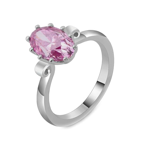 Hoisy Gold Ringe Frauen 585 Verlobungsring Frau 48 Ring mit 2 Ct Oval Rosa Moissanit Weihnachten von Hoisy