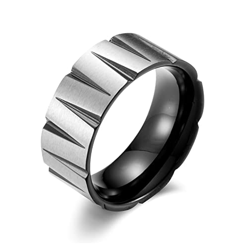 Hoisy Männer Hochzeit Ring, Schwarzer Schmuck Herren Kegel Schwarz Größe 60 Men Fashion Schmuck Ehering von Hoisy