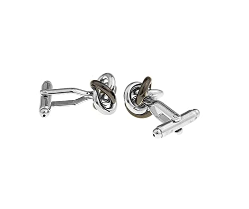 Hoisy Manchettenknoepfe Die Ärzte, Men Cufflinks Verdrehte Silber Schwarz 1.5CM Manschettenknöpfe für Anzug Hemd Business von Hoisy