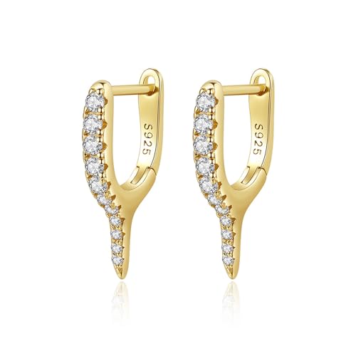 Hoisy Ohrringe Gold Hängend Gold Ohrringe Damen Ohrringe Vergoldet 925 Zirkonia Muttertag Valentinstag Bräute von Hoisy