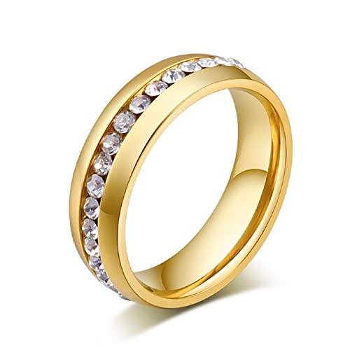 Hoisy Ring Männer Schlicht, Gold Ringe Männer Zirkon Eingelegt Gold Größe 72 Men Fashion Schmuck Ehering von Hoisy