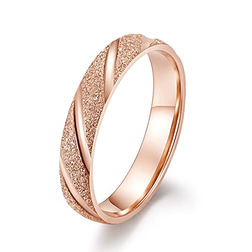 Hoisy Ringe Damen Mode, Ring In Rose Gold Einfach Roségold Größe 60 Eheringe Antragsring für Frauen von Hoisy
