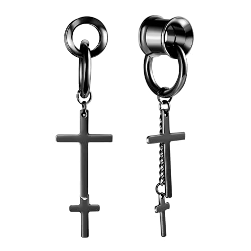 Hoisy Tunnel Plugs mit Anhänger 22mm Tunnel mit Anhänger Schwarz Piercing Schmuck Edelstahl Männer 7/8" von Hoisy