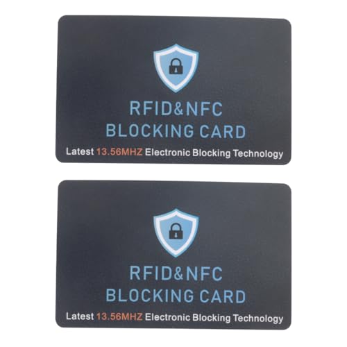 Hoite 2 Stück RFID/NFC-Sperrkarte, Bankkartenschutz, Kontaktloser Schutz Für Ausweisdokumente, Reisepässe, Ganze Geldbörsen Usw. von Hoite