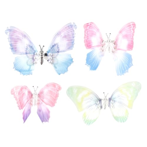 Hoite 4er Set Schmetterling Haarspangen Mädchen, 3D Glitzer Farbverlauf Haarschmuck Mädchen Damen Clips Set, Braut Hochzeit Schmuck Hoite 4er Set Schmetterling Haarspangen Mädchen, 3D Glitzer Farbverlauf Haarschmuck Mädchen Damen Clips Set, Braut Hochzeit Schmuck von Hoite