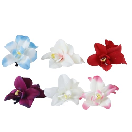 Hoite 6 Stück Blumen-Haarspangen, Hawaii-Hibiskus-Plumeria-Haarnadel Für Den Urlaub Am Meer, Braut-Haarschmuck, Kopfbedeckung Für Frauen, Mädchen Und Damen von Hoite