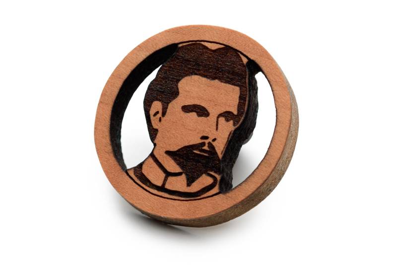 König Ludwig Anstecker, Obstholz Anstecker Pin, Tracht, Brosche Retro, Weihnachten, Anstecknadel Hochzeit von Hoizknopf