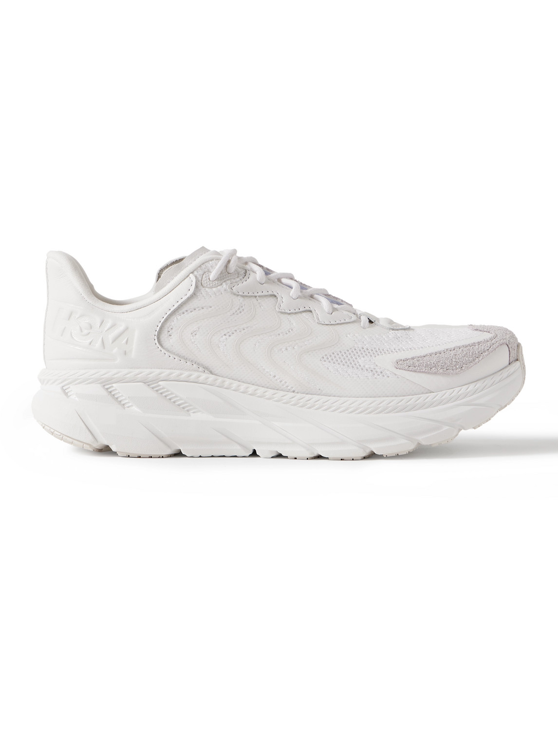 Hoka - Clifton LS Rubber-Trimmed Mesh, Leather and Suede Running Sneakers - Men - White - US 7 Hoka - Clifton LS Rubber-Trimmed Mesh, Leather and Suede Running Sneakers - Men - White - US 7 von Hoka