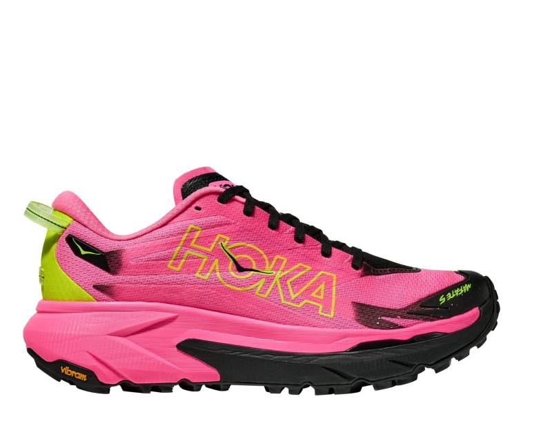 Hoka One One W Mafate 5 - Damen Trailrunningschuh - Neon Rose/Black Laufschuh von Hoka One One