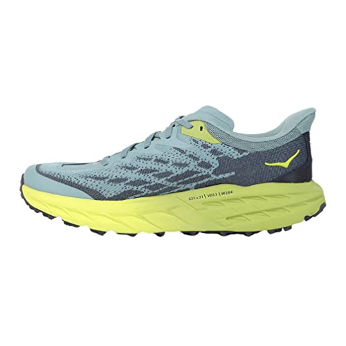 HOKA ONE ONE Herren M Speedgoat 5 Sneaker, Stone Blue/Dark Citron, 42 2/3 EU von HOKA ONE ONE