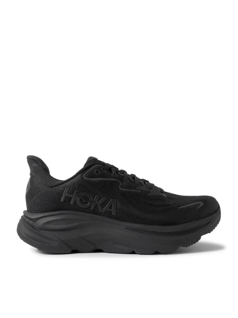 Hoka - Clifton 10 Rubber-Trimmed Jacquard Running Sneakers - Men - Black - US 12.5 von Hoka