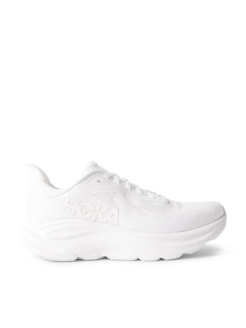 Hoka - Clifton 10 Rubber-Trimmed Jacquard Running Sneakers - Men - White - US 8 von Hoka