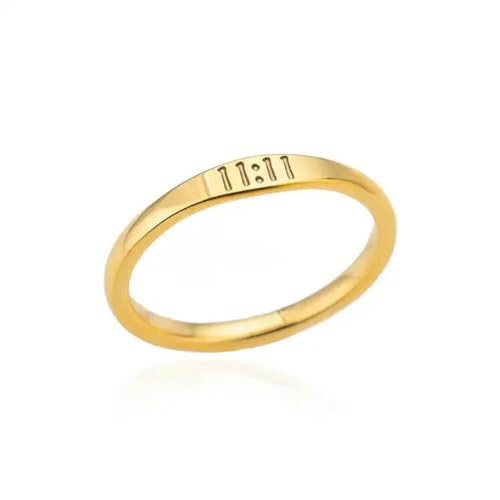 11:11 Engel Zahl Ringe für Frauen Vergoldet Glück Edelstahl Ring Vintage Hochzeit Ästhetik Schmuck Geschenk anillos mujer von Hokech