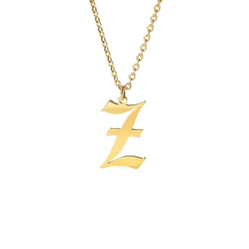 A-Z Initiale Brief Halskette für Frauen Edelstahl Schlüsselbein Kette Alte englische Schriftart Halsketten Anhänger Schmuck Collier Femme von Hokech