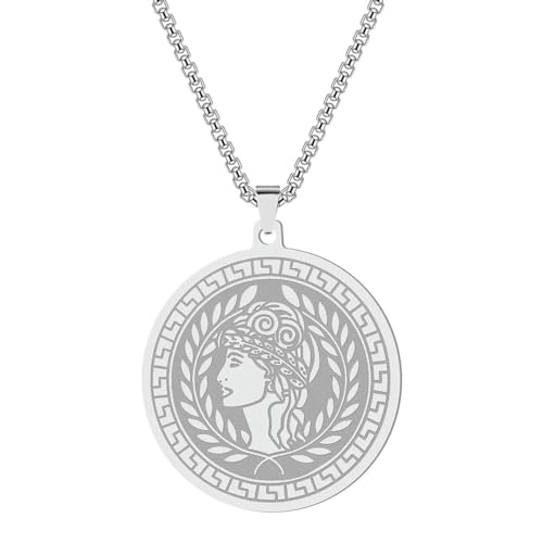 Athene die Göttin der Weisheit Handwerk und Krieg Anhänger Halskette für Männer Frauen Griechische Mythologie Charme Choker Kette Schmuck Geschenk von Hokech