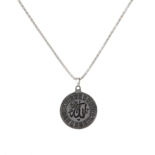 Ayatul Kursi Muslim Medaille Medaille Anhänger Halskette für Männer Frauen Charme Islamischer religiöser Schmuck Amulett Geschenk von Hokech