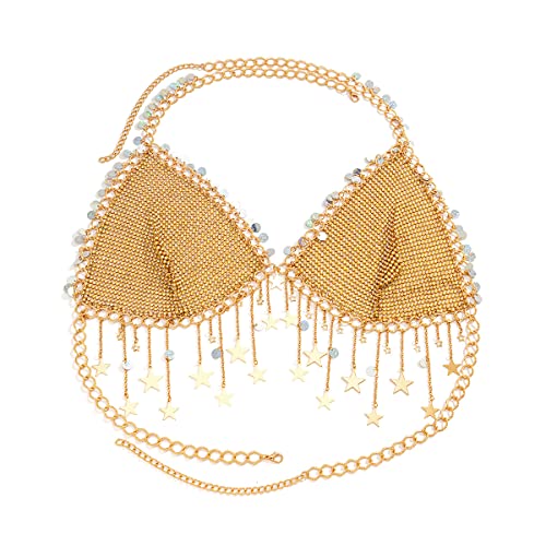 Boho Dessous Frauen Körper Bikinis Quaste BH Kette Sommer Strand Tanzbekleidung Festival Accessoires Körperschmuck Neu von Hokech