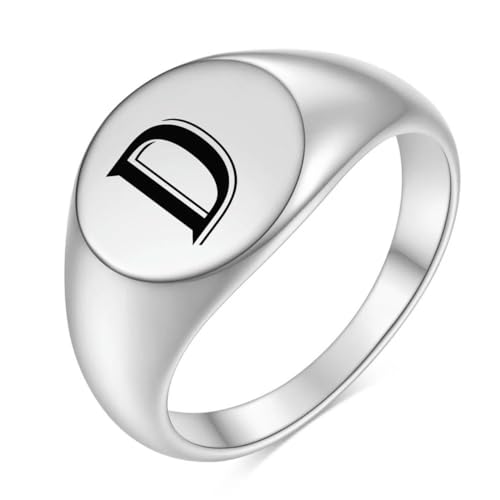 Breite Schnitzerei A-Z Initialen Gesicht Ring Geschenk Englischer Brief Ringe Trend Männer Und Frauen Schmuck Party Hochzeit Heiß von Hokech