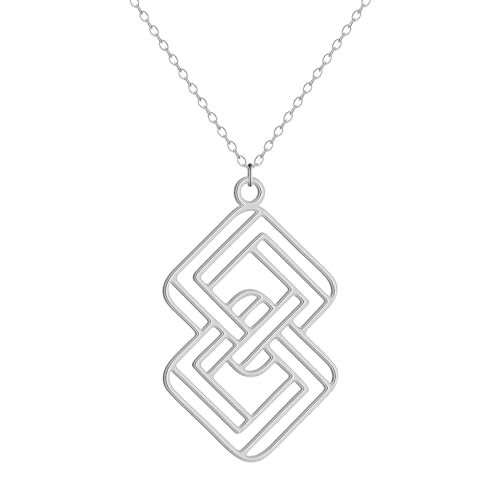 Dainty Escher Anhänger Halskette für Frauen Mädchen Edelstahl geometrischer Charme Halskette Mathe Lehrer Schmuck Geschenk von Hokech