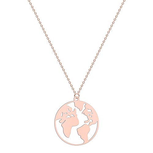 Dainty Globe Reise Erde Anhänger Halskette für Frauen Mädchen zierlich Fernweh Charme Choker Kette Party Schmuck von Hokech