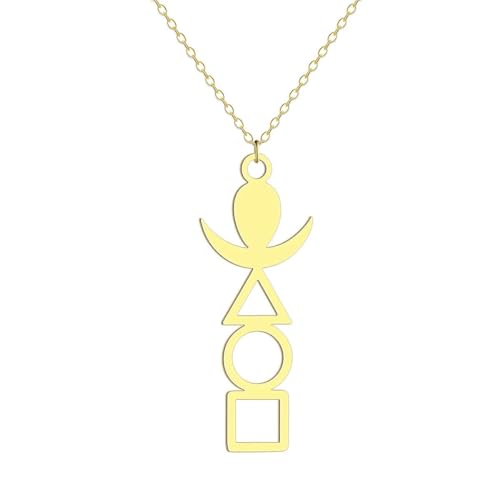 Das Symbol der vier Elemente Anhänger Halskette für Frauen Mädchen Edelstahl Elemente Charme Halskette Schmuck Geschenk von Hokech