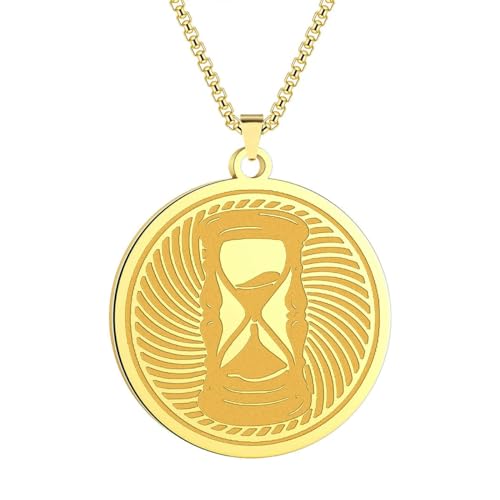 Edelstahl Sanduhr Halskette Personalisierte Sanduhr Anhänger Sand Timer Schmuck zierliche Sanduhr Scheibe Männer Frauen von Hokech