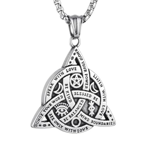 Edelstahl Triquetra Trinity Keltischer Knoten Anhänger Halskette Männer Frauen Mode Schmuck Geschenk von Hokech